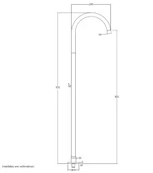 Caño Waterevolution Flow para bañera de pie acero inoxidable T1673IE