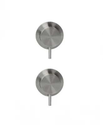 Waterevolution Flow built-in mixer tap with 2 outlets stainless steel with round rosette