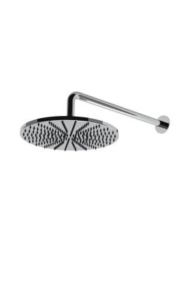 Waterevolution Flow head shower 250mm with wall connection stainless steel