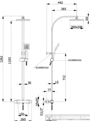 DEMM Shower combinación de ducha termostática con ducha de lluvia cromada 1208946966