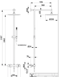 DEMM Shower combinación de ducha termostática con ducha de lluvia cromada 1208946967