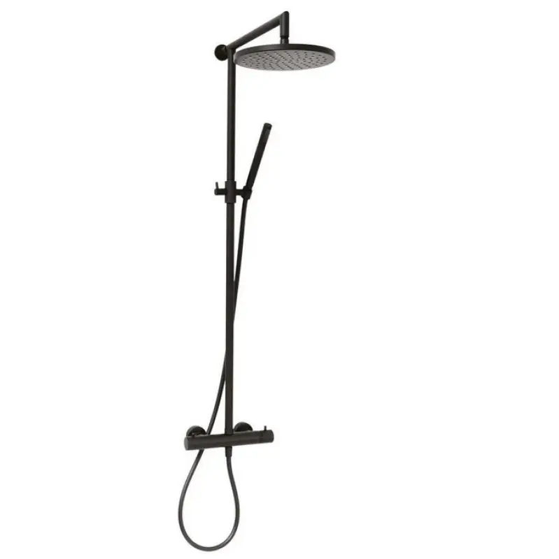 DEMM Shower combinación de ducha termostática con ducha de lluvia negro mate 1208946968