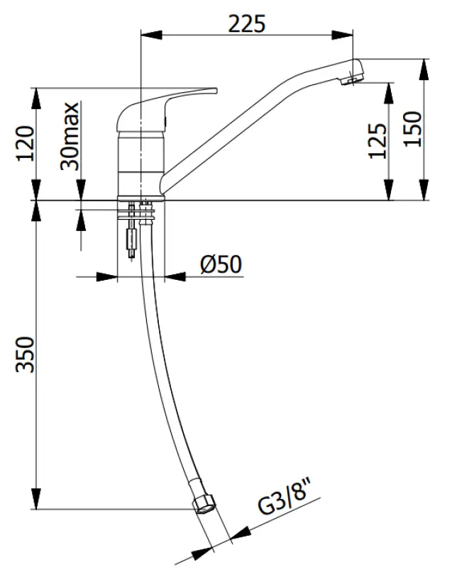 Grifo de cocina DEMM monomando con caño giratorio cromado 1208947358