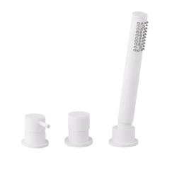 Mezclador de baño Waterevolution Flow de 3 orificios para montaje en borde de bañera blanco mate T138SBBR