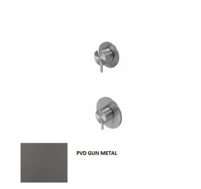 Waterevolution Flow built-in shower thermostat with 1 diverter valve, gun metal 1208948849