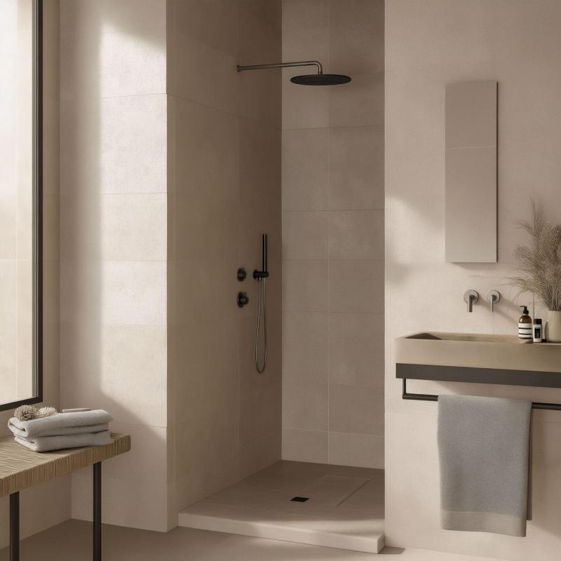 Termostato de ducha empotrado Waterevolution Flow con 1 grifo inversor, color gris metalizado 1208948849