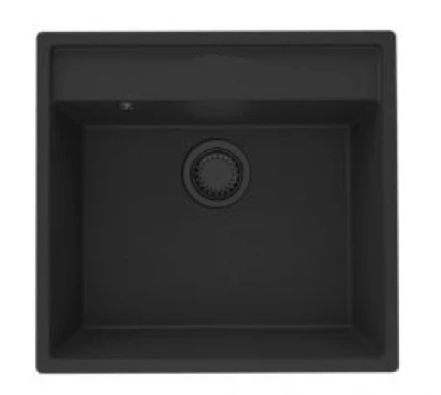 GraniteMy Bremen granite kitchen sink 53x50 cm black inset undermounted and flush mounted with faucet hole bank 1208952256