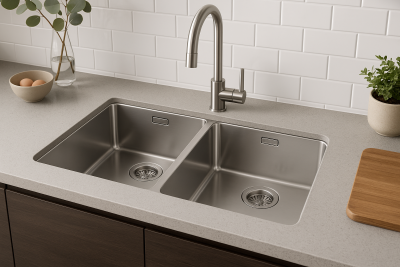 Franke Maris Double stainless steel kitchen sink MRX 220 flush mounted 127.0568.051