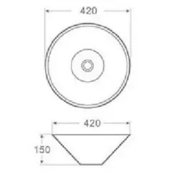 OUTLET Blusani Cera Lavabo redondo 42x42x15 cm blanco BS204405