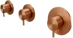 Termostato Waterevolution Flow de ducha empotrado con 2 válvulas de cierre PVD cobre satinado