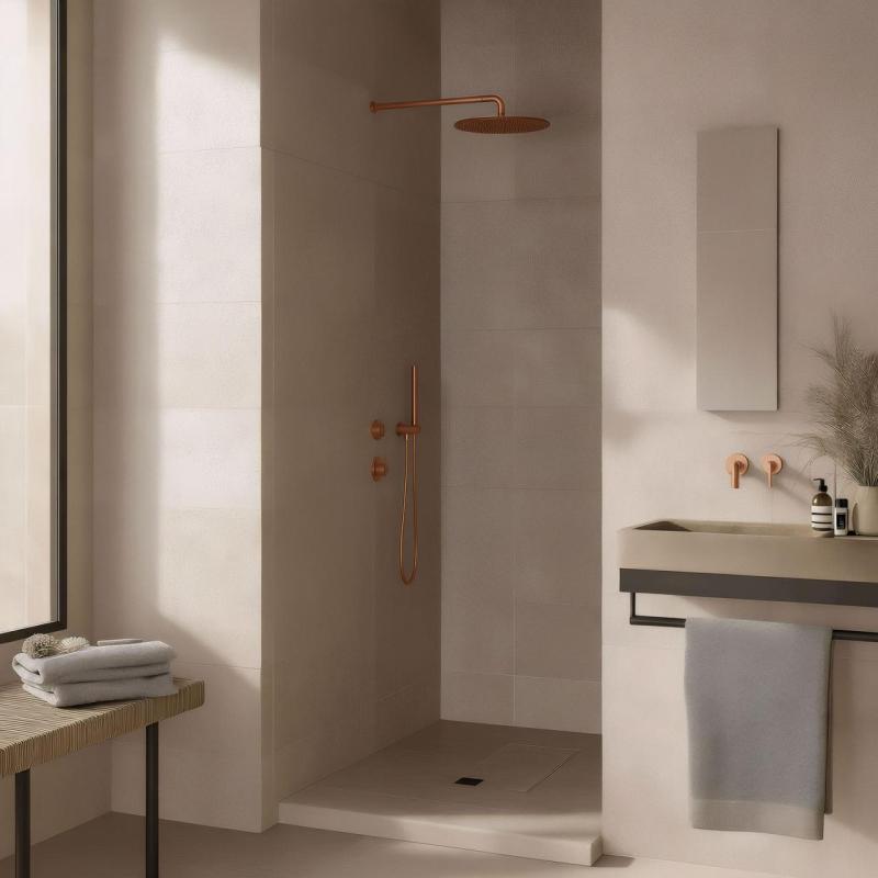 Termostato de ducha empotrado Waterevolution Flow con 1 válvula de cambio de cobre