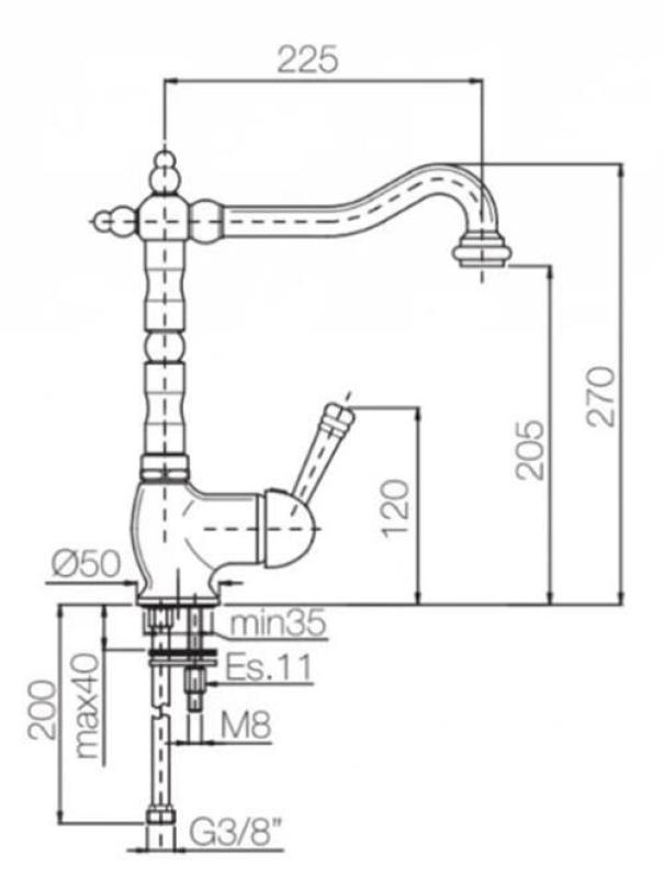 Mezclador monomando  PB nostalgic de superficie con palanca blanca acero inoxidable 1208952878