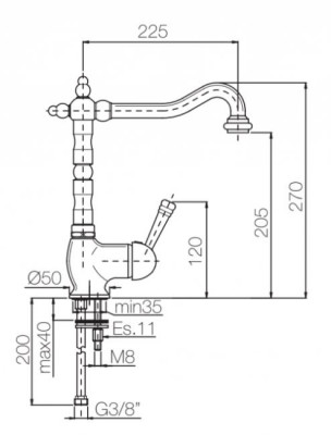 PB Nostalgic Kitchen Tap Vintage Bronze 1208952879