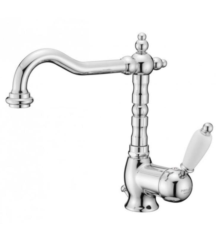 Mezclador PB Nostalgic monomando de lavabo con caño giratorio 190 mm - con desagüe cromado