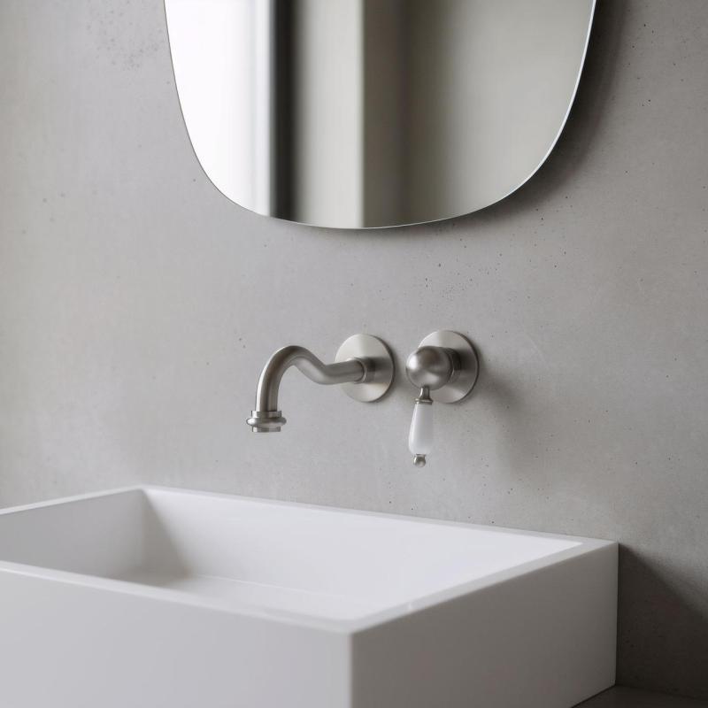 Mezclador PB Nostalgic Monomando de lavabo caño Vintage 21cm acero inoxidable