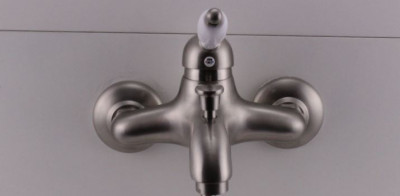 PB Nostalgic bath mixer with hand shower set stainless steel