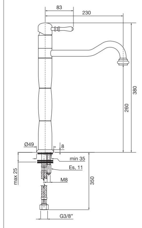 Grifo de cocina de columna PB Classic Nostalgic Cromado 1208952920
