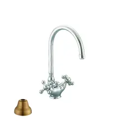 Mezclador Cisal Arcana para Lavabo cerámico color Bronce AC00052027