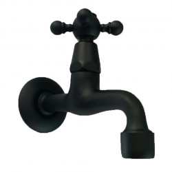 Grifo PB Classic mural con pomo de estrella agua fría negro mate 1208952981