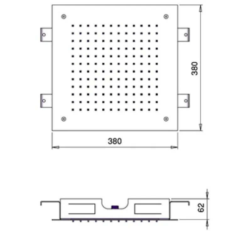 Ducha efecto lluvia SB Square 316 empotrada 38x38cm negro mate 1208952989