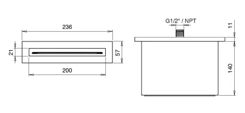 Caño SB Square en cascada negro mate