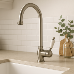 Grifo de cocina PB classic monomando con caño giratorio 200 mm acero inoxidable 1208953115