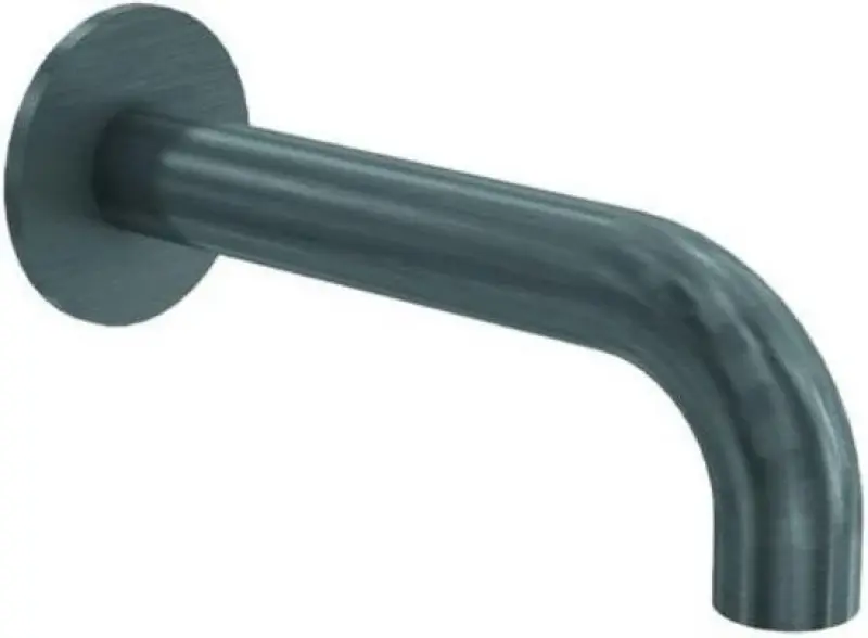 Caño Waterevolution Flow para bañera 15cm completamente de acero inoxidable en color  Gun metal (Gris plomo) T1671.GME