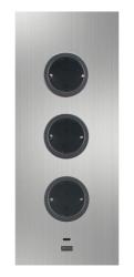 Indux Corner Toma de corriente con 3 enchufes, toma de tierra y cargador doble USB-A y C, acero inoxidable 1208953216