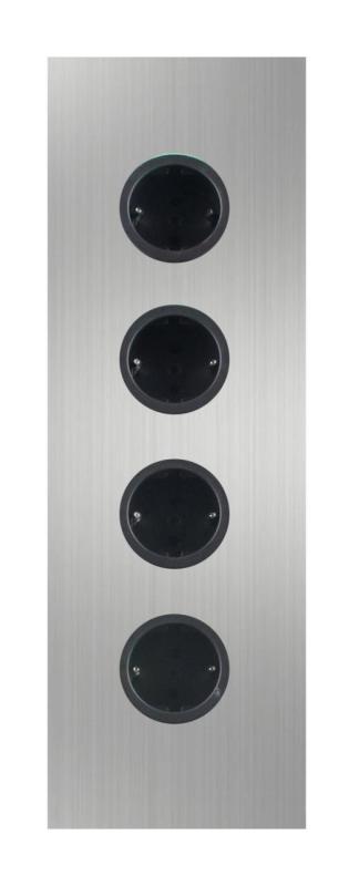 Indux Corner Columna de energía con 4 tomas de corriente con toma de tierra, acero inoxidable 1208953218