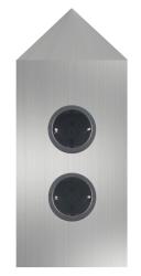 Indux Corner Columna de energía con 2 enchufes con toma de tierra, esquina, acero inoxidable 1208953220