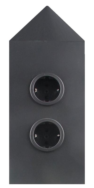 Indux Corner Columna de energía con 2 enchufes con toma de tierra Esquina Negro 1208953221