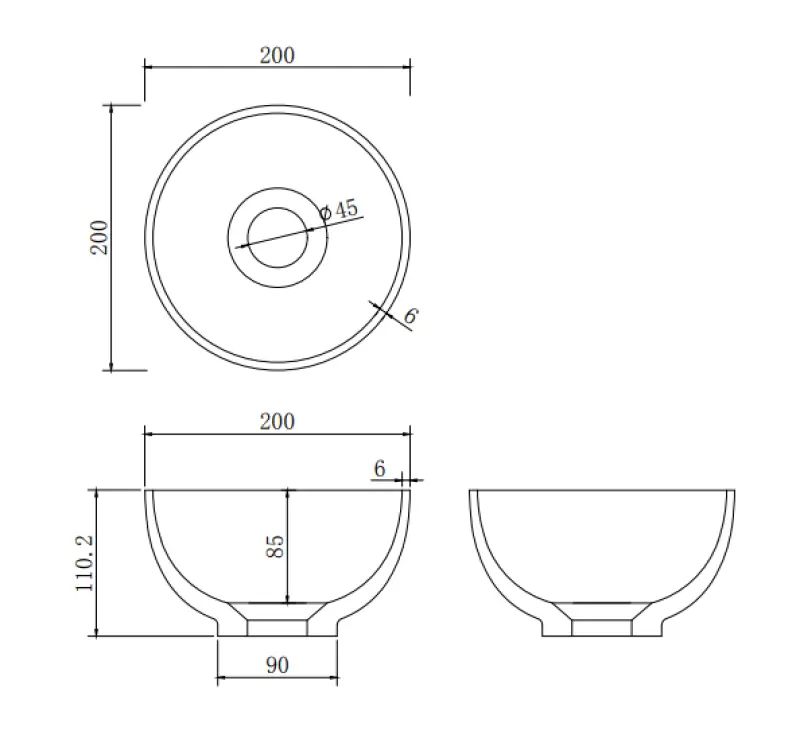 Lavabo pequeño Solid S de Solid Surface, redondo, 20 x 20 x 11 cm, blanco mate, 1208953267
