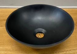 Lavabo pequeño Solid S de Solid Surface, redondo, 30 x 30 x 11 cm, negro mate, 1208953271