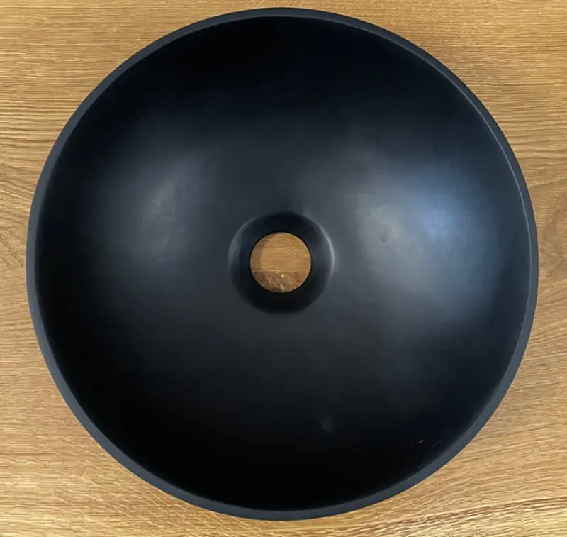 Lavabo pequeño Solid S de Solid Surface, redondo, 30 x 30 x 11 cm, negro mate, 1208953271