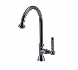 Grifo de lavabo PB Classic con palanca blanca agua fría con caño alto redondo cromado 1208953277