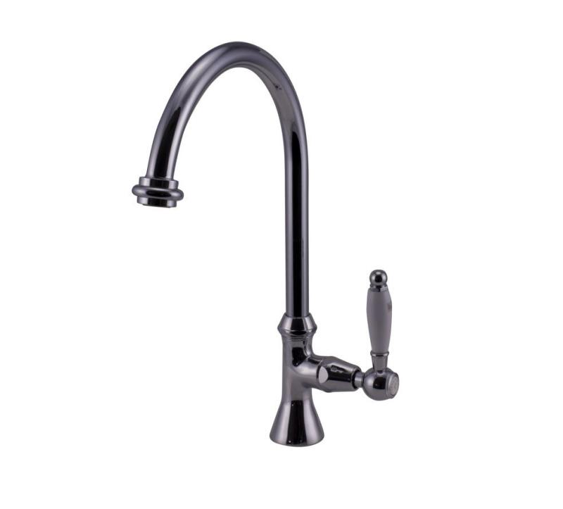 Grifo de lavabo PB Classic con palanca blanca agua fría con caño alto redondo cromado 1208953277