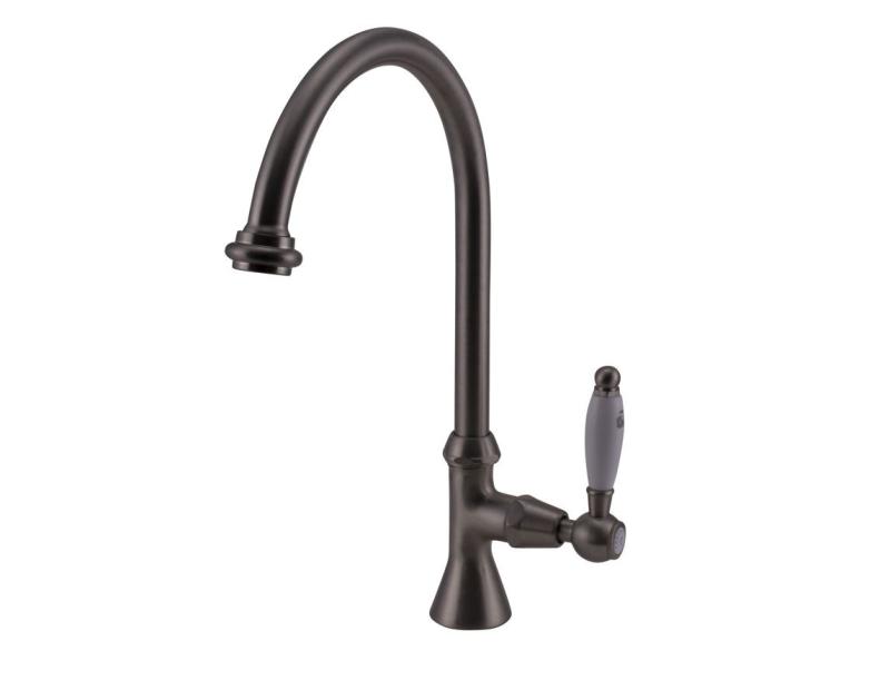 Grifo de lavabo PB Classic con palanca blanca agua fría con caño alto redondo acero inoxidable 1208953279