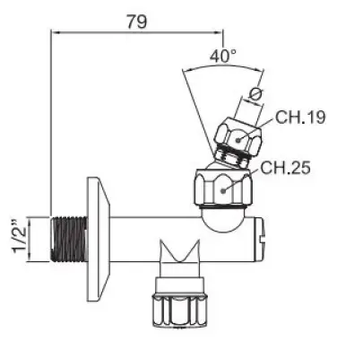 PB Unix angle stop valve angle stop filter valve chrome for basin tap and washbasin tap 1208953286
