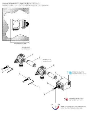 Waterevolution Flow Built-in Shower Thermostat with 2 shut-off valves matt white 1208953386