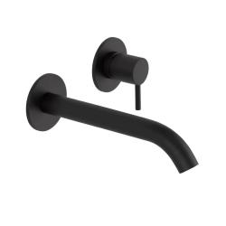 Grifo mezclador de lavabo SB Round empotrado negro mate - 102mm