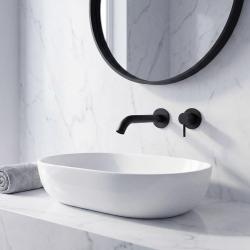 Grifo mezclador de lavabo SB Round empotrado negro mate - 102mm