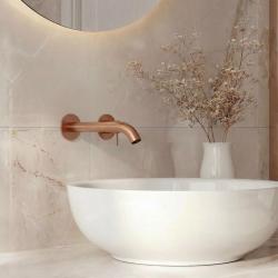 Grifo mezclador de lavabo SB Round empotrado en acero inoxidable 316 102mm