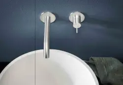 Grifo mezclador de lavabo SB Round empotrado cobre satinado 316 PVD 162mm