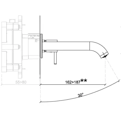 SB Round recessed basin mixer tap satin-finish copper 316 PVD 162mm