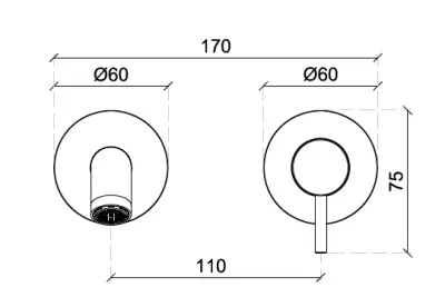SB Round recessed basin mixer tap satin-finish copper 316 PVD 162mm