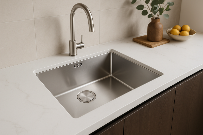 Fregadero de acero inoxidable Franke Mythos MYX 110-50 50x40cm bajo encimera 122.0601.316