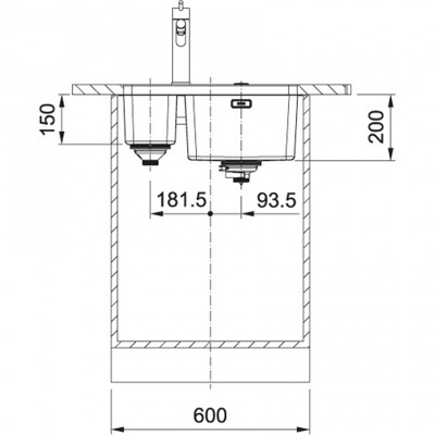 Franke Mythos MYX 160.34.16 BR one and a half stainless steel sink undermount 16+34cm 122.0638.272
