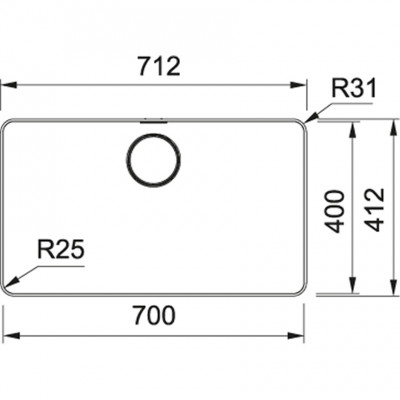 Franke Mythos MYX 210.70 rvs sink 70x40cm Flush-mounted 127.0638.278
