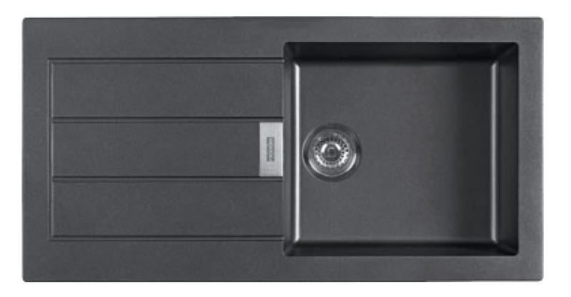 Franke Sirius 2 S2D 611 fregadero de plástico con escurridor negro de superficie 100x50 143.0634.480