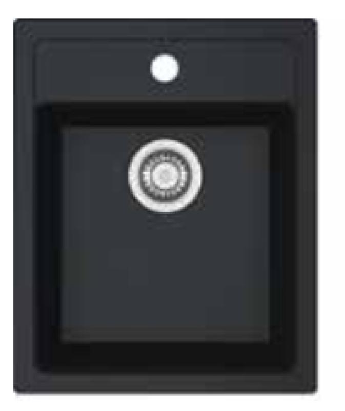 Franke Sirius 2 S2D 610.40 fregadero de plástico negro 43x53cm de superficie con orificio para grifo 114.0568.053